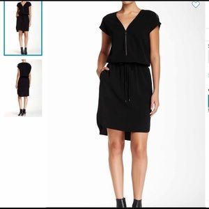 Vince Black Shift Dress with Zipper NeckLine